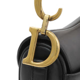 Christian Dior Black Smooth Calfskin Saddle Bag Handbags Christian Dior