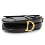 Christian Dior Black Smooth Calfskin Saddle Bag Handbags Christian Dior
