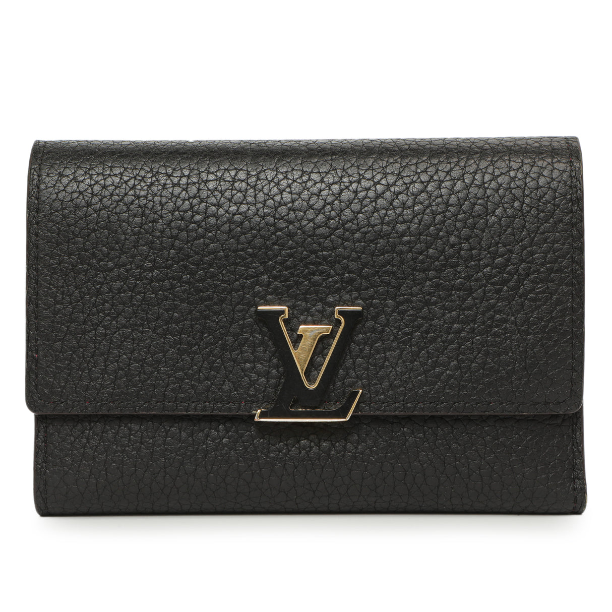 Louis Vuitton Black Taurillon Capucines Compact Wallet