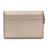 Christian Dior Gold Metallic Grained Calfskin Saddle Card Holder Accessories Christian Dior