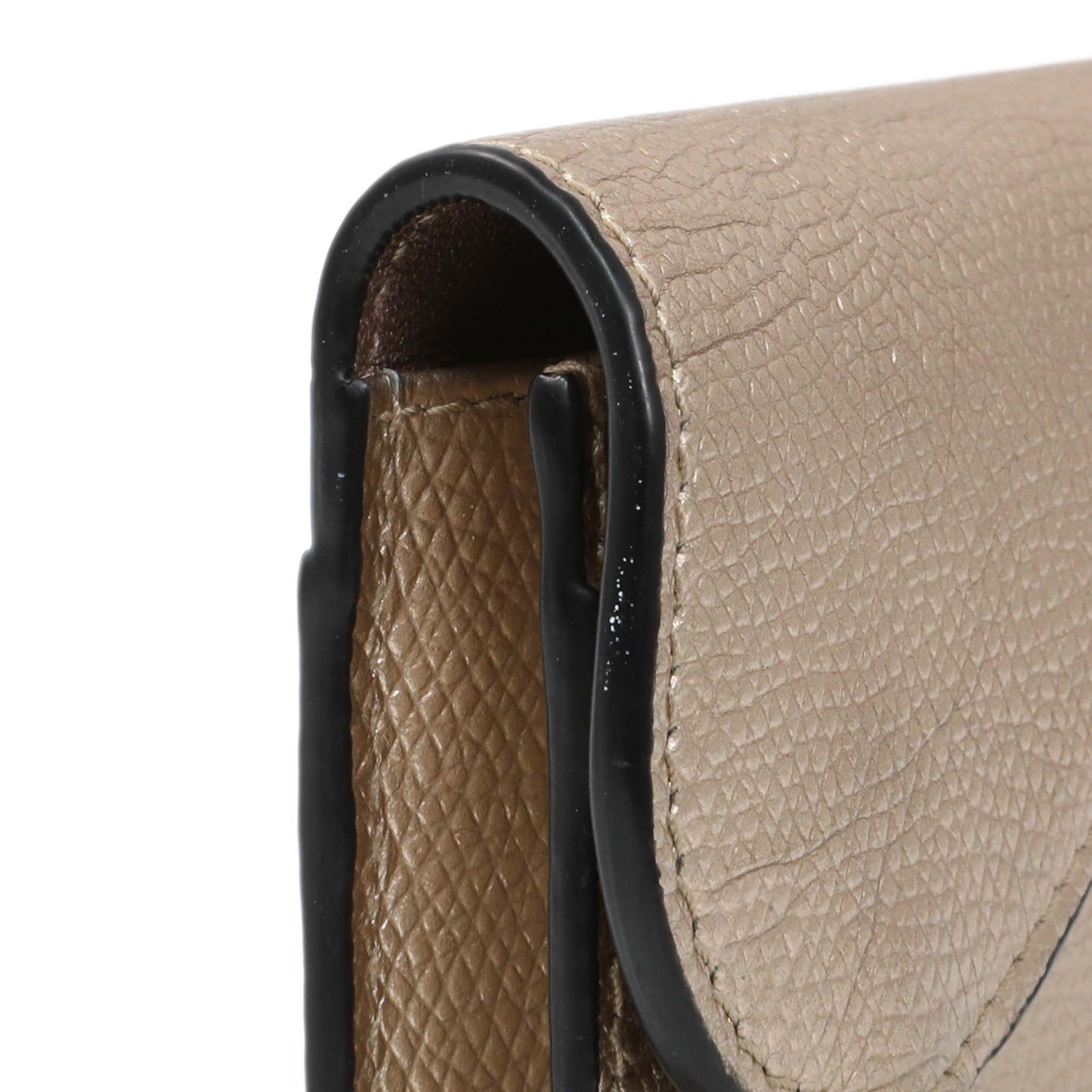 Christian Dior Gold Metallic Grained Calfskin Saddle Card Holder