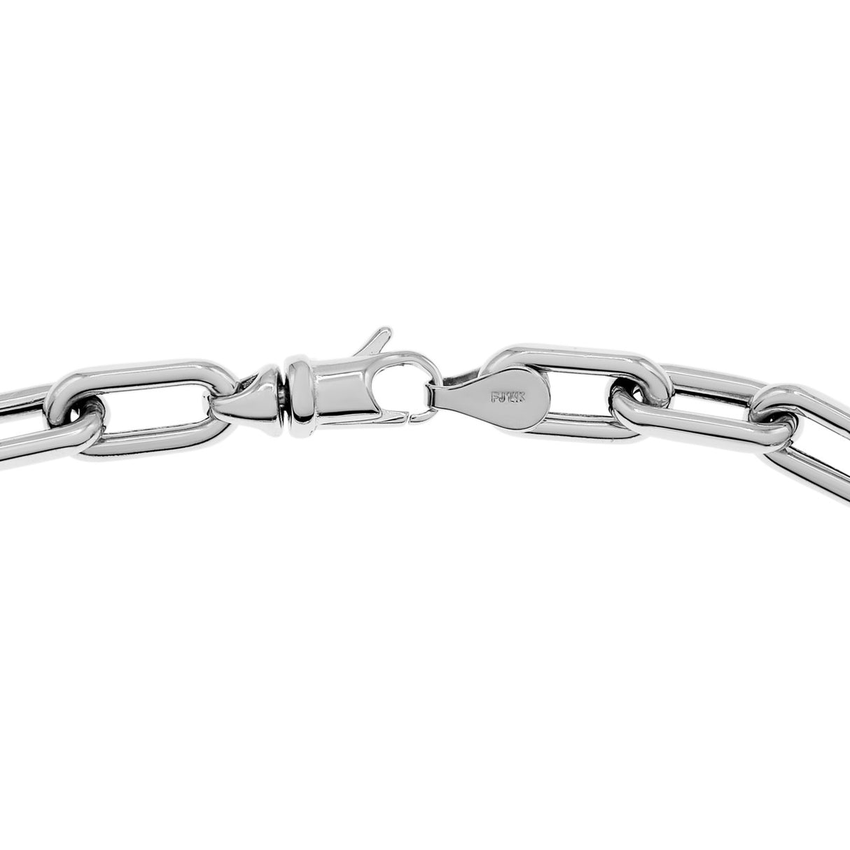 14K White Gold Link  Bracelet