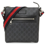 Gucci GG Supreme Monogram Web Small Flat Messenger Bag Handbags Gucci