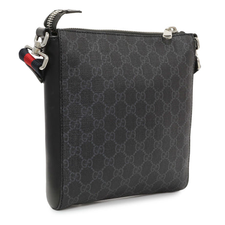 Gucci GG Supreme Monogram Web Small Flat Messenger Bag Handbags Gucci