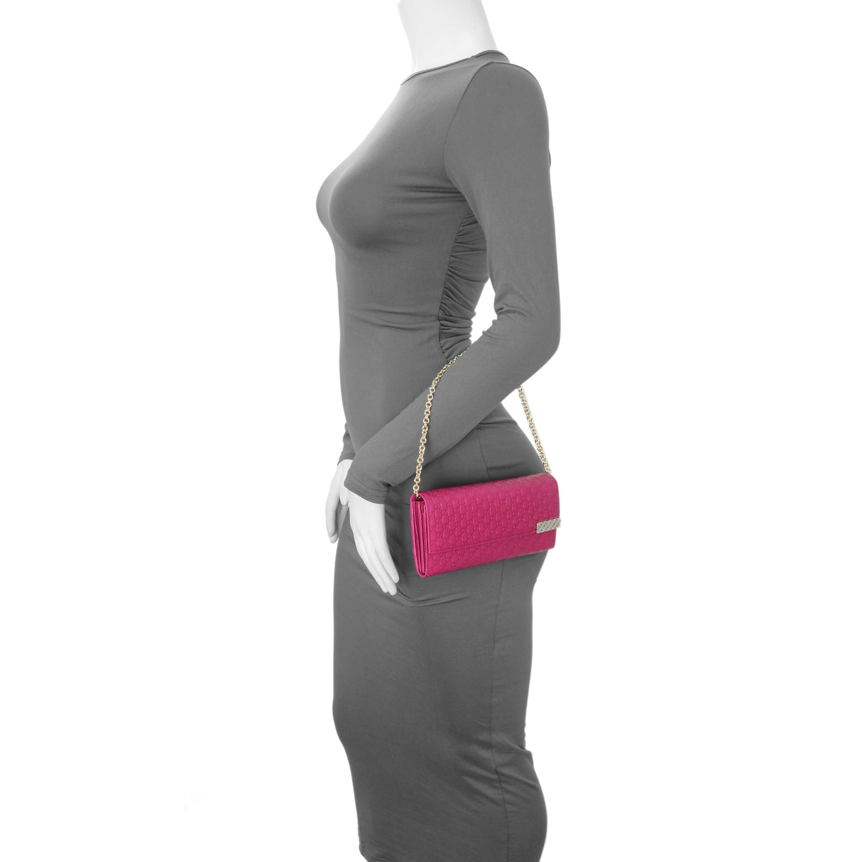 Gucci Bouganville Microguccissima Chain Wallet Handbags Gucci