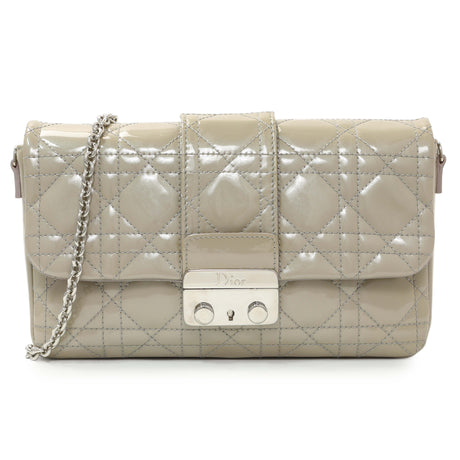 Christian Dior Grey Patent Cannage Miss Dior Promenade Pouch Handbags Christian Dior