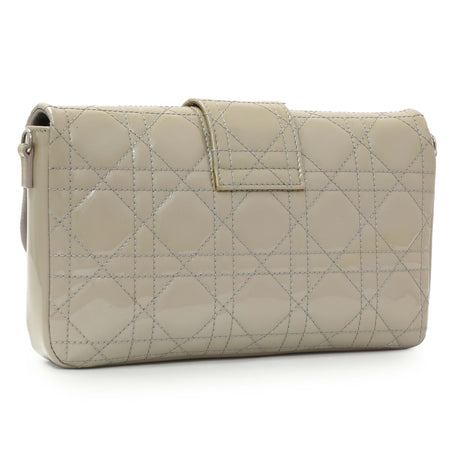Christian Dior Grey Patent Cannage Miss Dior Promenade Pouch Handbags Christian Dior