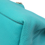 Gucci Teal Pebbled Calfskin Medium Soho Chain Shoulder Bag