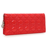 Christian Dior Red Patent Cannage Lady Dior Chain Clutch Handbags Christian Dior