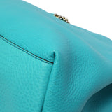 Gucci Teal Pebbled Calfskin Medium Soho Chain Shoulder Bag