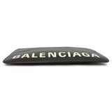 Balenciaga Black Calfskin Logo Large Zip Pouch