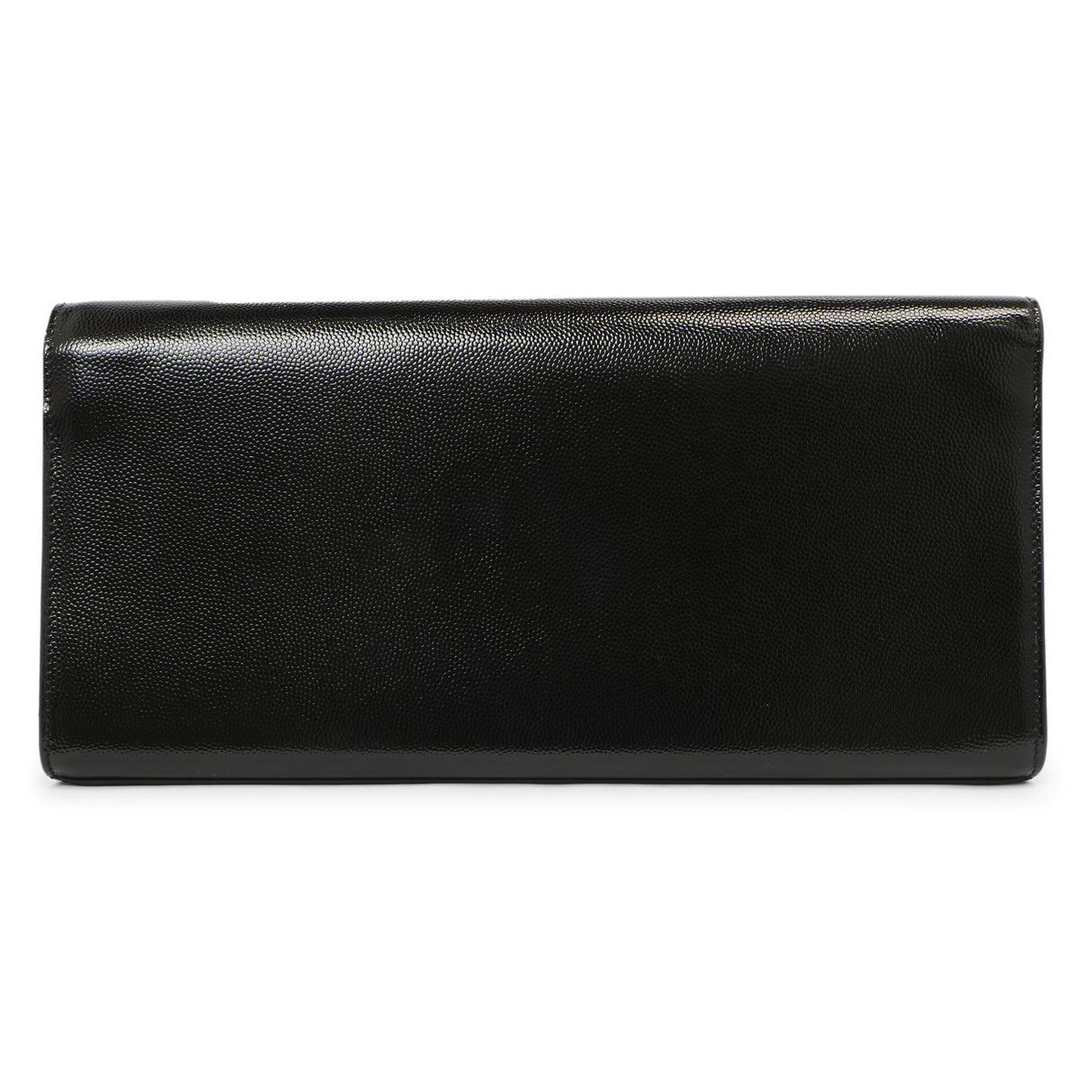 Saint Laurent Black Patent Grain De Poudre Monogram Cassandre Clutch