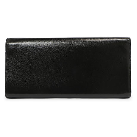 Saint Laurent Black Patent Grain De Poudre Monogram Cassandre Clutch