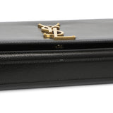 Saint Laurent Black Patent Grain De Poudre Monogram Cassandre Clutch