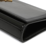 Saint Laurent Black Patent Grain De Poudre Monogram Cassandre Clutch