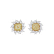 18k White Gold 3.70 Carat Fancy Yellow Diamond Earrings Fine Jewellery Modaselle