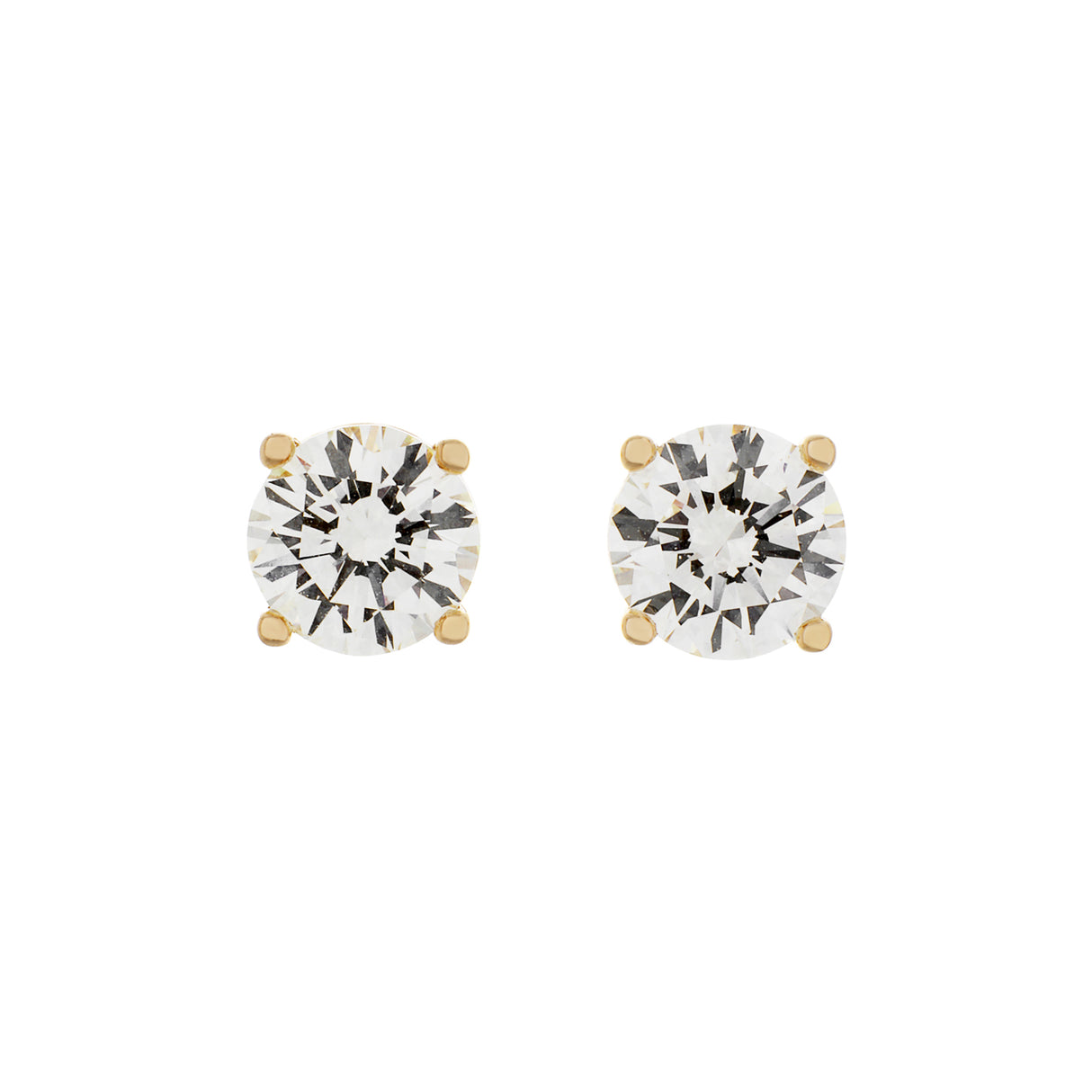 14K Yellow Gold 2.12 Carat Diamond Stud Earrings Fine Jewellery Modaselle