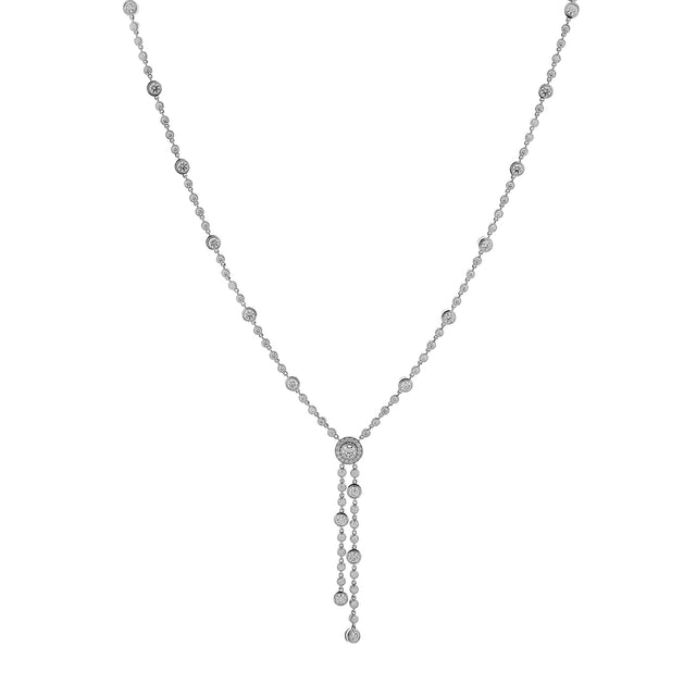 Tiffany & Co. Platinum Diamond Circlet Double Drop Necklace Designer Jewellery Tiffany and Co