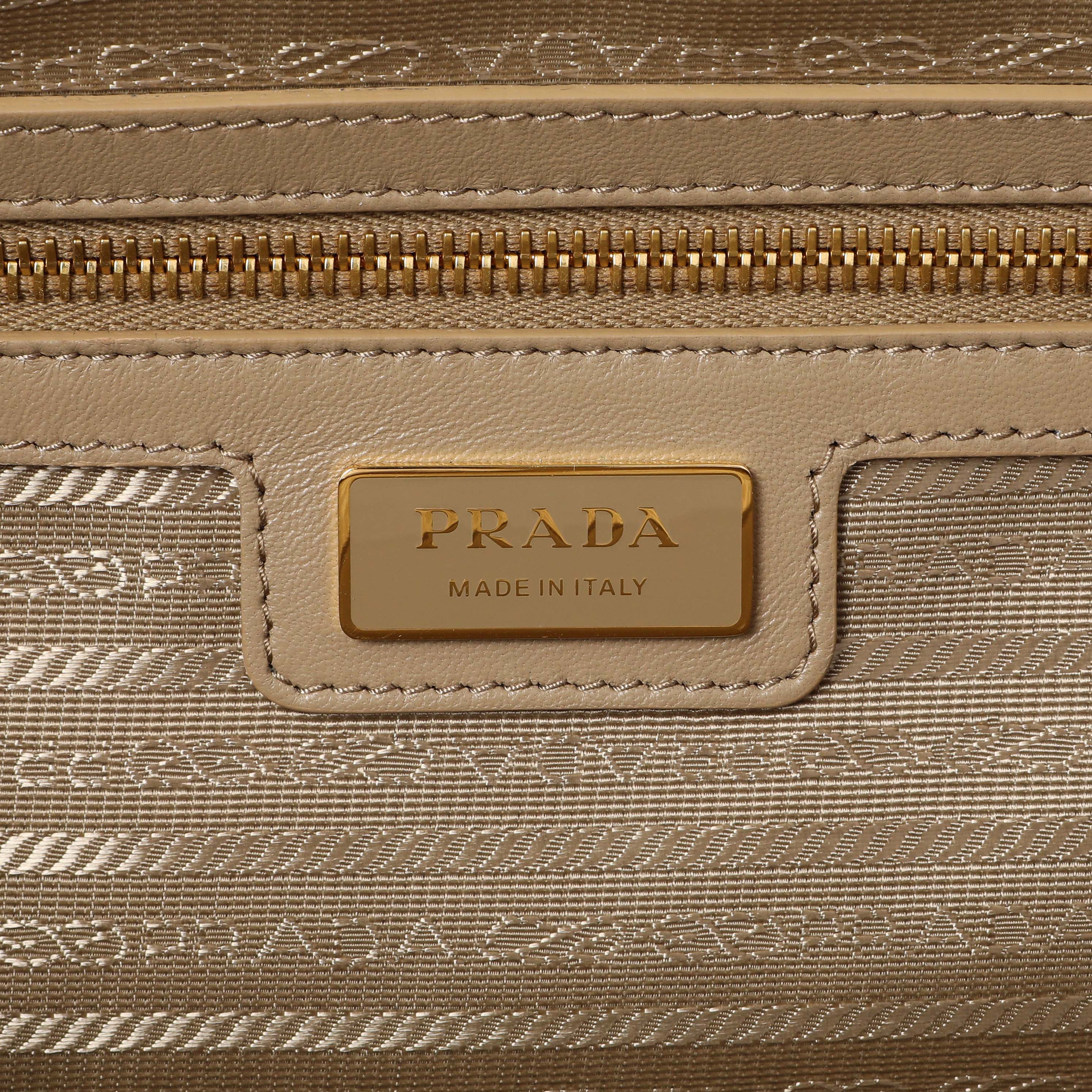 Prada Camel White Re-Nylon Saffiano Medium Re-Edition 1978 Two