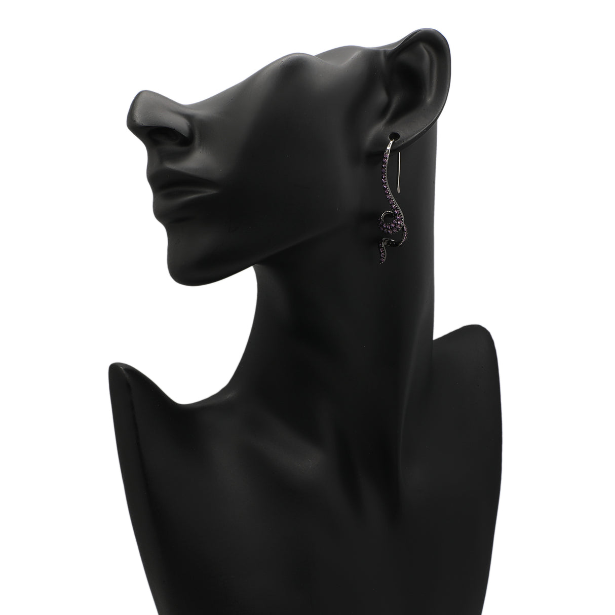 14K Black Gold 3.12 Carat Pink Sapphire Coiled Serpentine Earrings Fine Jewellery Modaselle