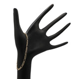 18K Yellow/White Gold Italian Figaro Bracelet Fine Jewellery Modaselle