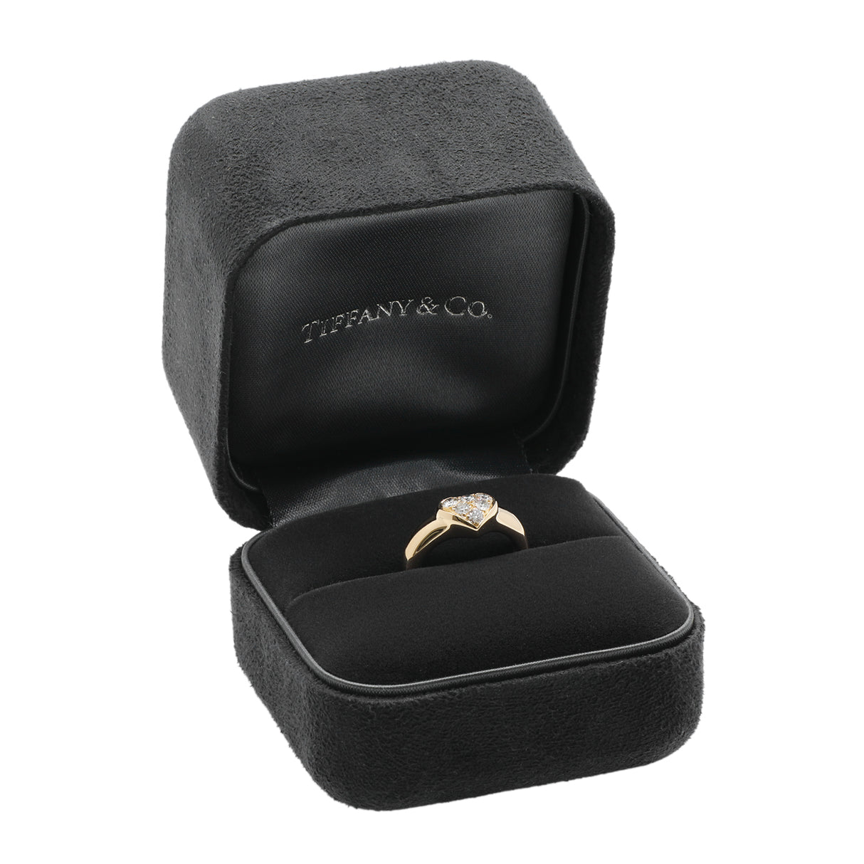 Tiffany & Co. 18K Yellow Gold Diamond Heart Ring Designer Jewellery Tiffany and Co