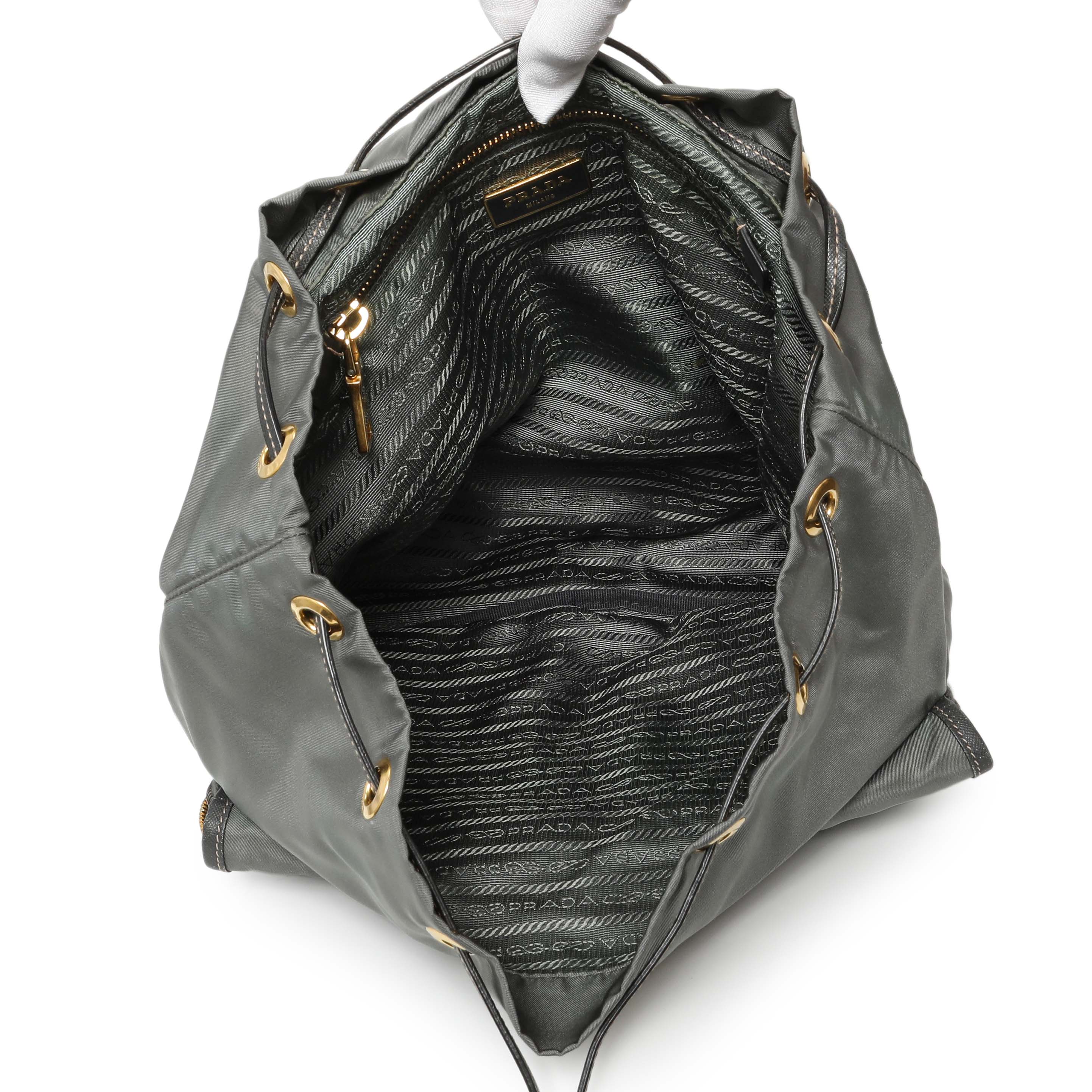 Prada Grey Tessuto Nylon Medium Backpack – Modaselle