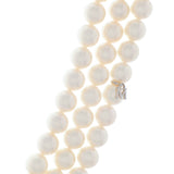 Mikimoto 18K White Gold Diamond Pearl Triple Strand Necklace Designer Jewellery Mikimoto