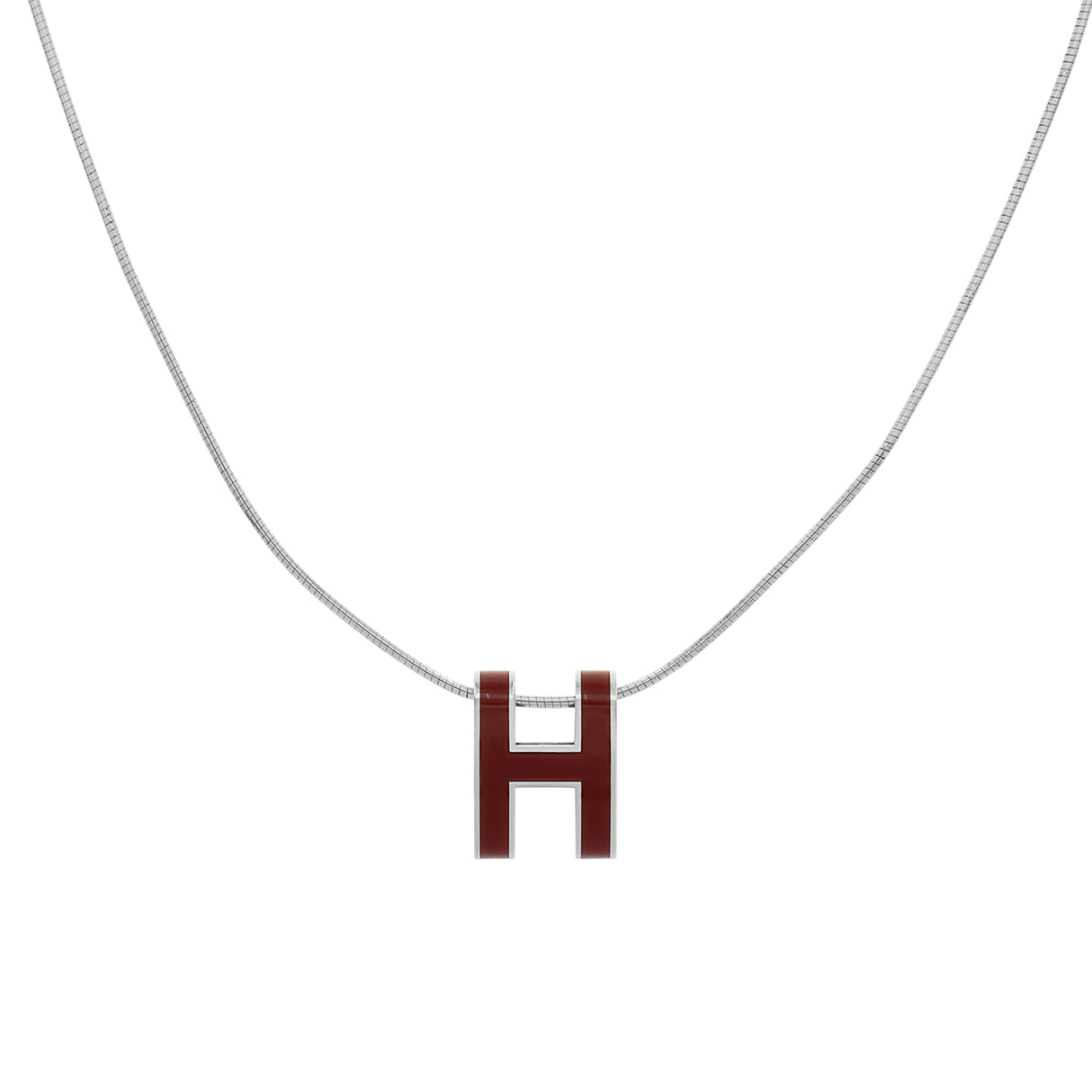 Hermes Palladium Lacquered Pop H Pendant