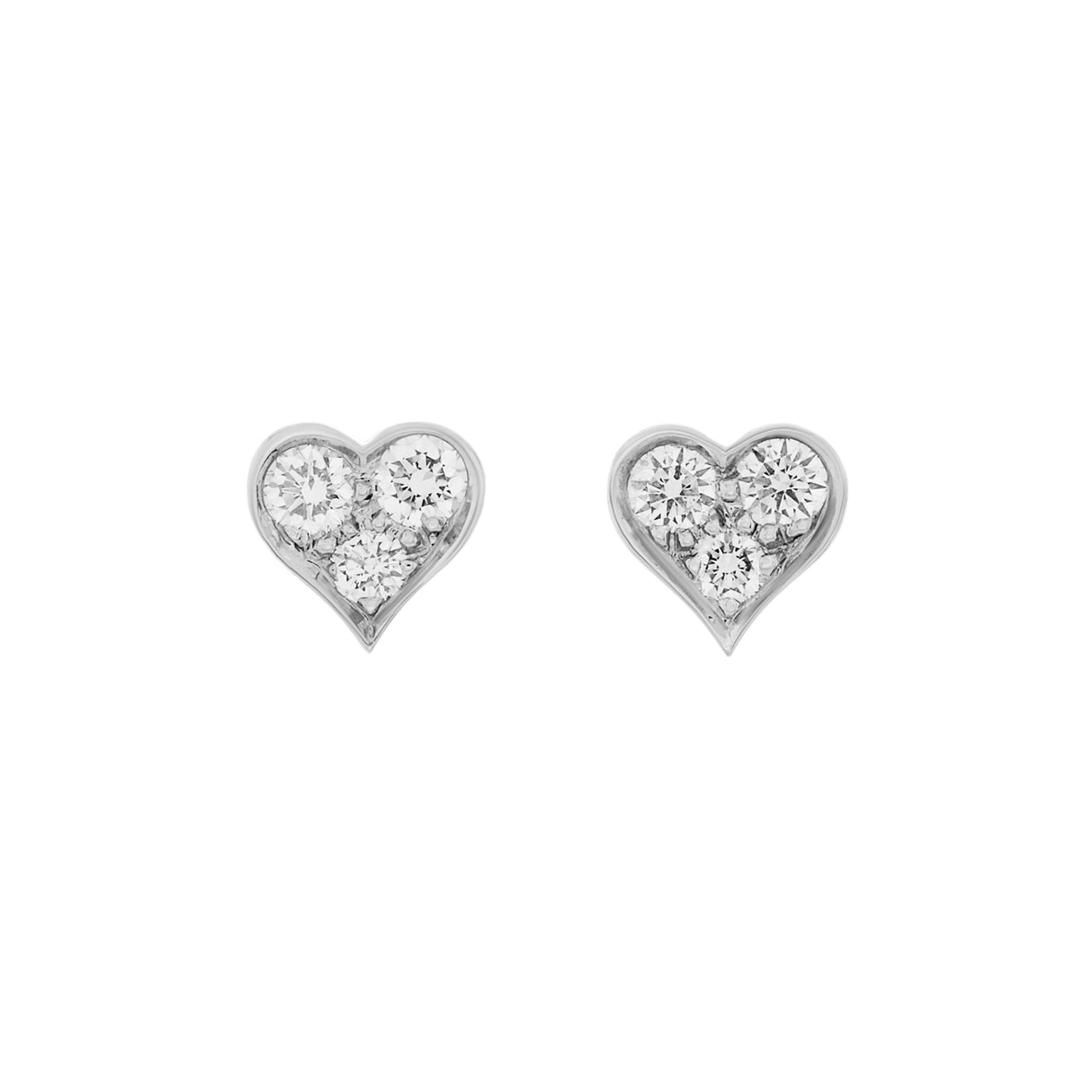 Tiffany & Co. 950 Platinum Diamond Heart Stud Earrings