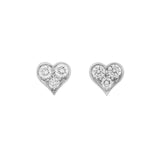 Tiffany & Co. 950 Platinum Diamond Heart Stud Earrings