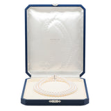 Mikimoto 18K White Gold Diamond Pearl Triple Strand Necklace Designer Jewellery Mikimoto