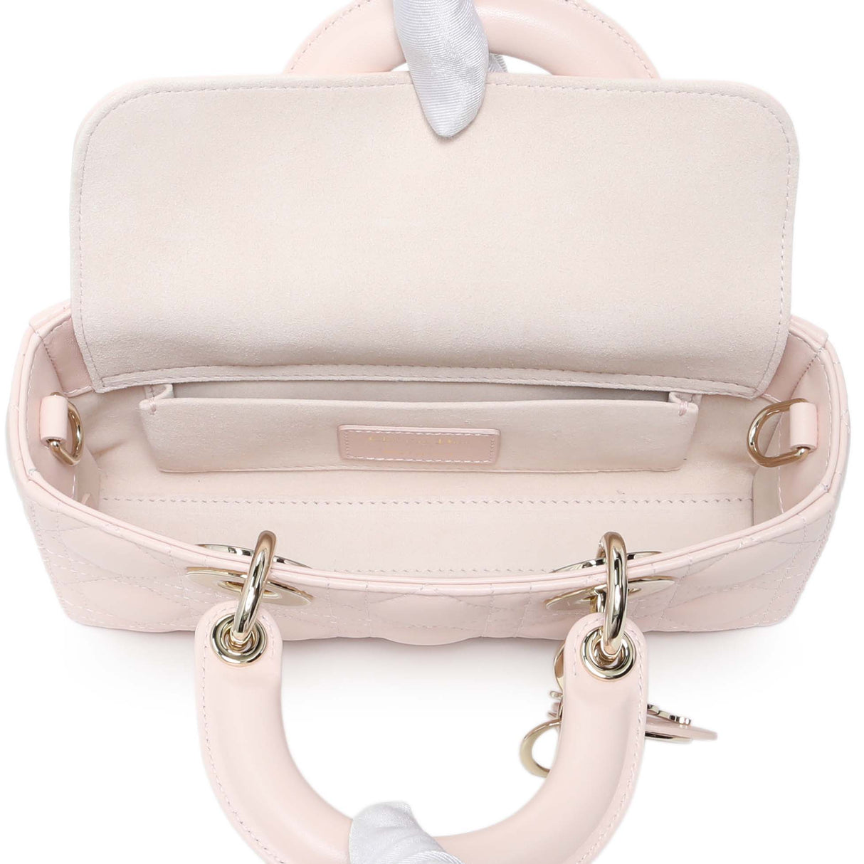 Christian Dior Light Pink Lambskin Cannage Small Lady D-Joy Handbags Christian Dior
