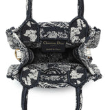 Christian Dior Canvas Toile de Jouy Reverse Embroidered Mini Book Tote Phone Bag Handbags Christian Dior