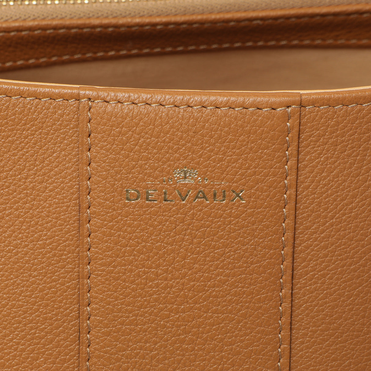 Delvaux Brown Grained Calfskin Brillant MM