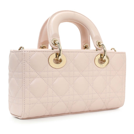 Christian Dior Light Pink Lambskin Cannage Small Lady D-Joy Handbags Christian Dior