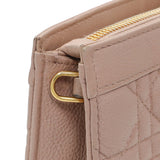 Christian Dior Calfskin Cannage Caro Zipped Pouch With Chain Handbags Christian Dior