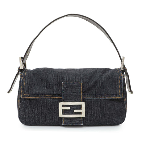 Fendi Blue Denim Baguette Handbags Fendi