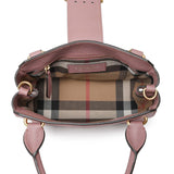 Burberry Dusty Pink Grained Calfskin Small Buckle Tote Handbags Burberry