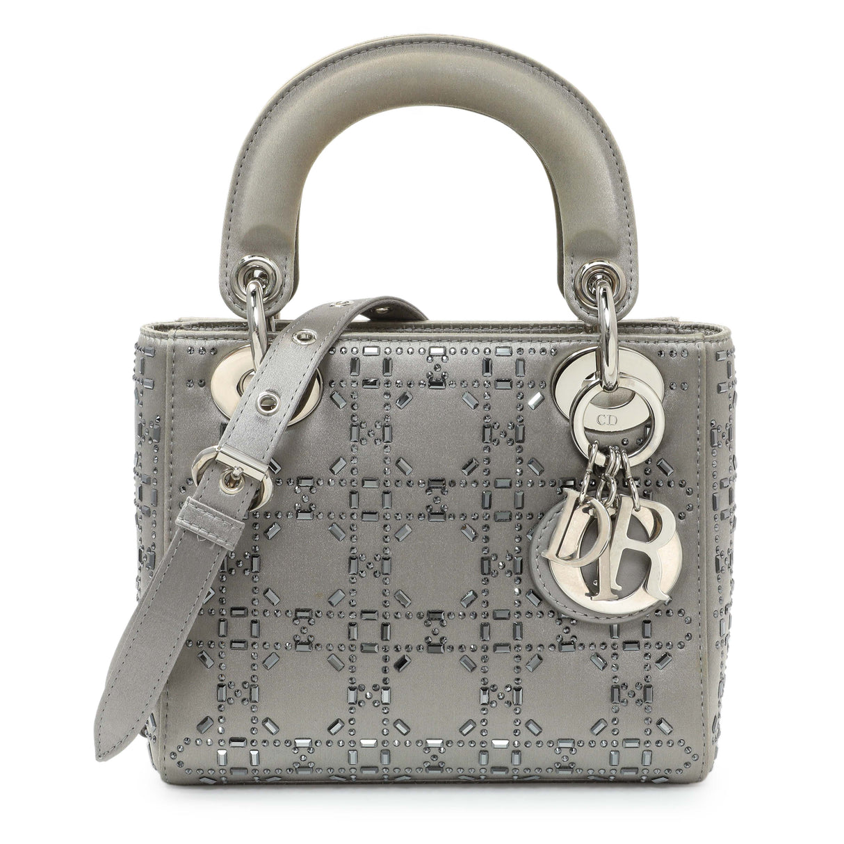 Christian Dior Satin Crystal Cannage Mini Lady Dior Handbags Christian Dior
