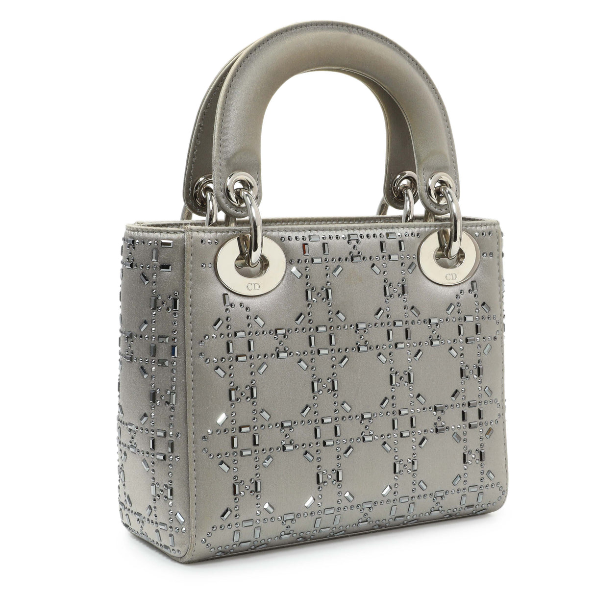 Christian Dior Satin Crystal Cannage Mini Lady Dior Handbags Christian Dior