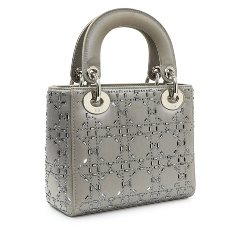 Christian Dior Satin Crystal Cannage Mini Lady Dior Handbags Christian Dior