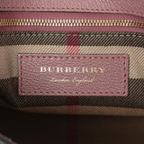 Burberry Dusty Pink Grained Calfskin Small Buckle Tote Handbags Burberry