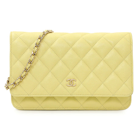 -6 items Fri Oct 30 ⬆️-Chanel Yellow Quilted Caviar Wallet On Chain WOC Handbags Chanel