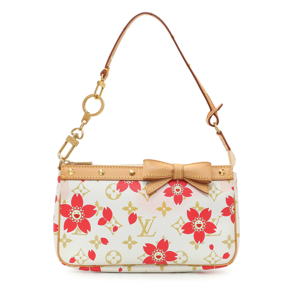 Louis Vuitton White Cherry Blossom Pochette Accessoires Handbags Louis Vuitton