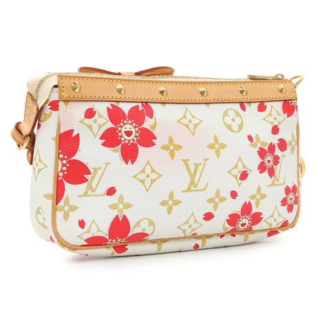 Louis Vuitton White Cherry Blossom Pochette Accessoires Handbags Louis Vuitton