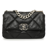 Chanel Black Quilted Lambskin Medium 19 Flap