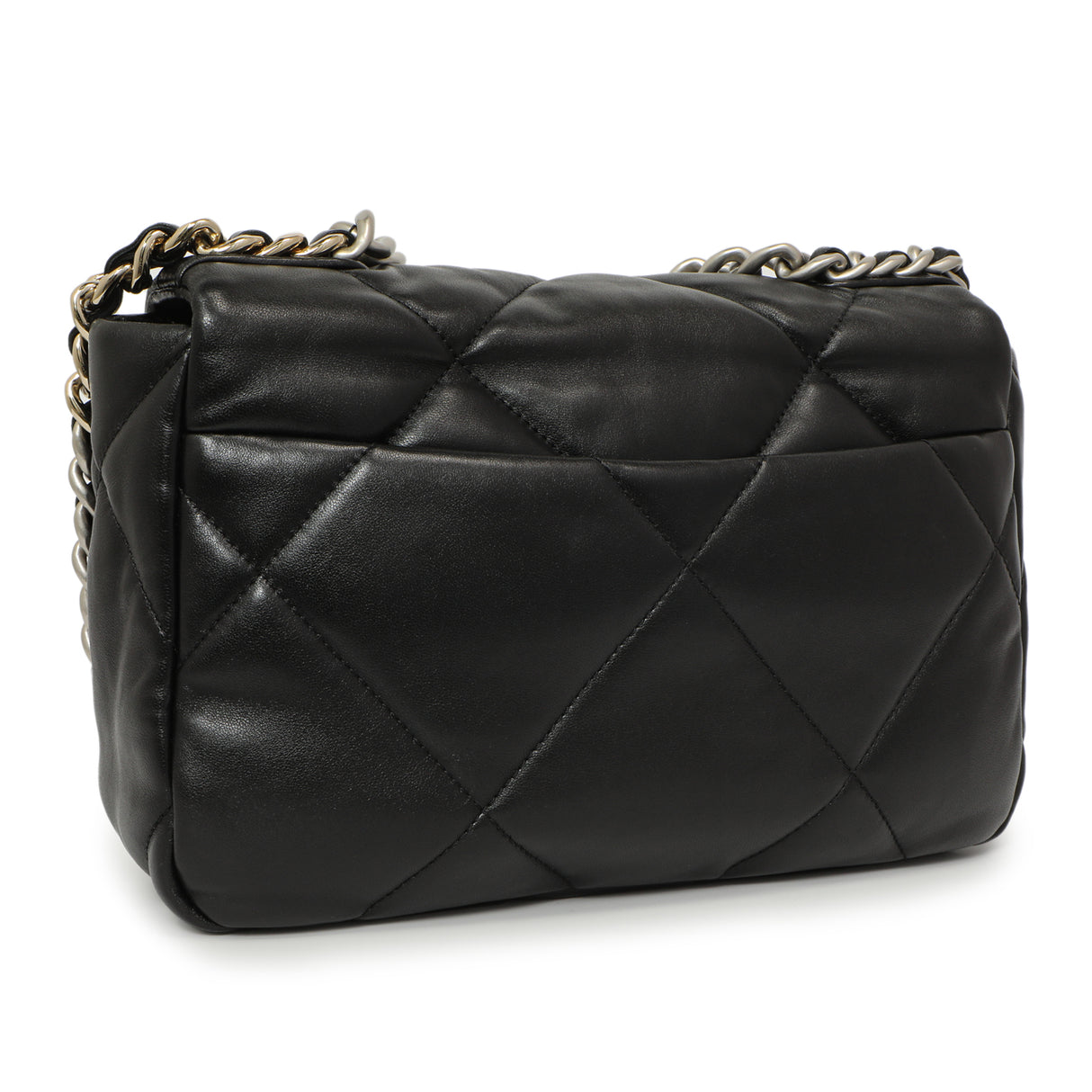 Chanel Black Quilted Lambskin Medium 19 Flap