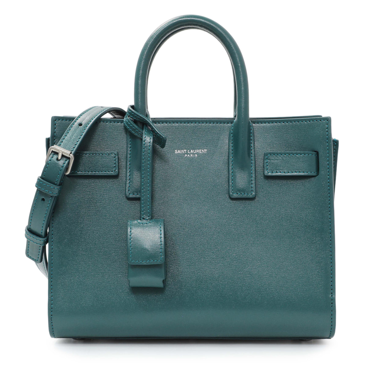 Saint Laurent Teal Calfskin Nano Sac De Jour Handbags Saint Laurent