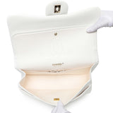 Chanel White Quilted Caviar Jumbo Double Flap Handbags Chanel